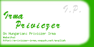 irma priviczer business card